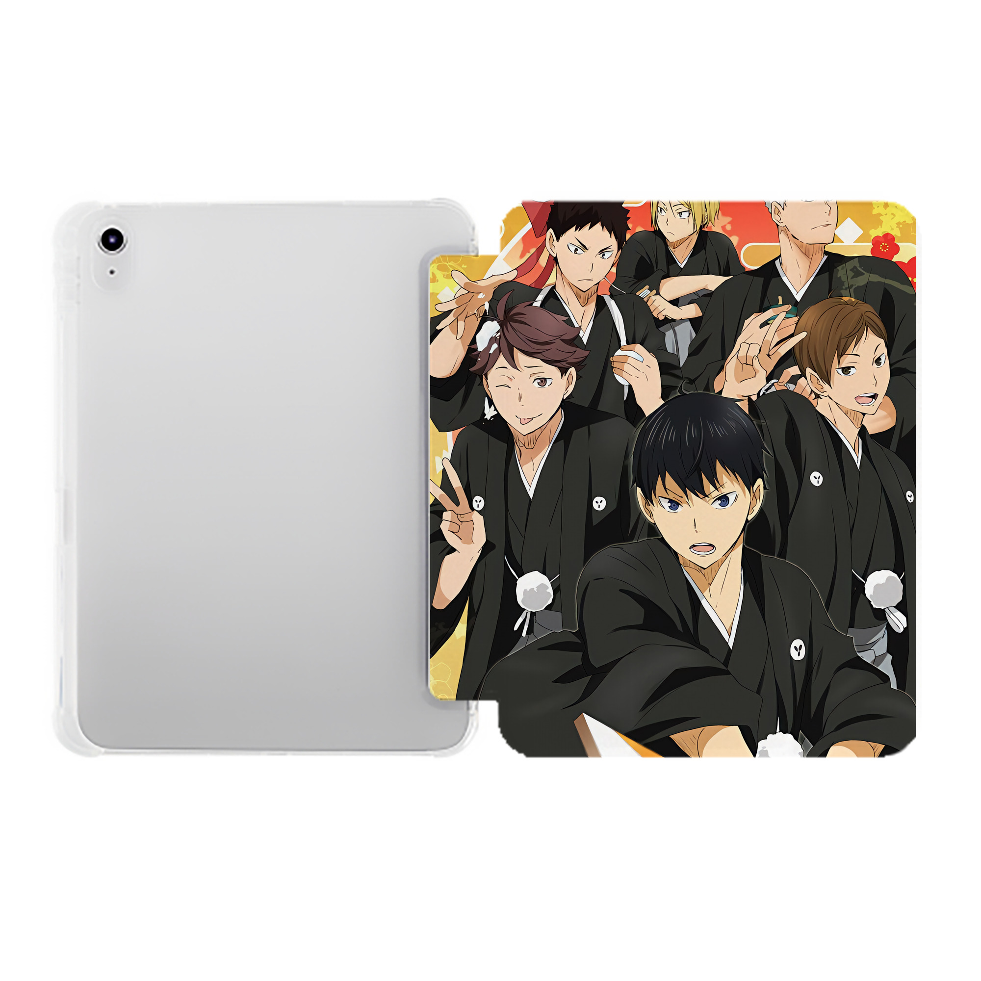 （画像用） ハイキュー!! Haikyu!! IPad ケース ペン収納付き 三つ折りスタンド PUレザー×シリコン 対応機種9.5/10.5/10.9インチ
